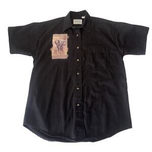 Vintage Cherokee Beach Clothiers Button Down Shirt Animal Print Size Men's Small